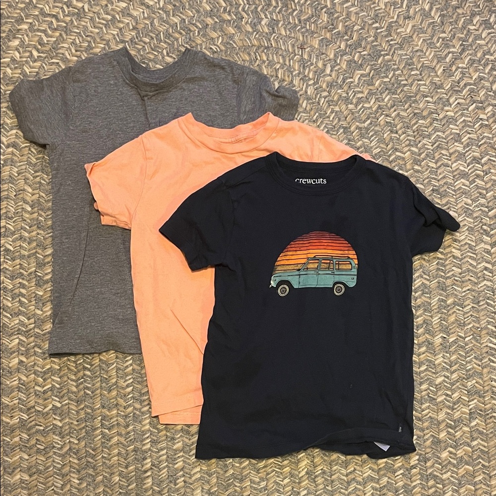 Set of 3 Crewcuts Kids Tees - Navy, Orange, Gray